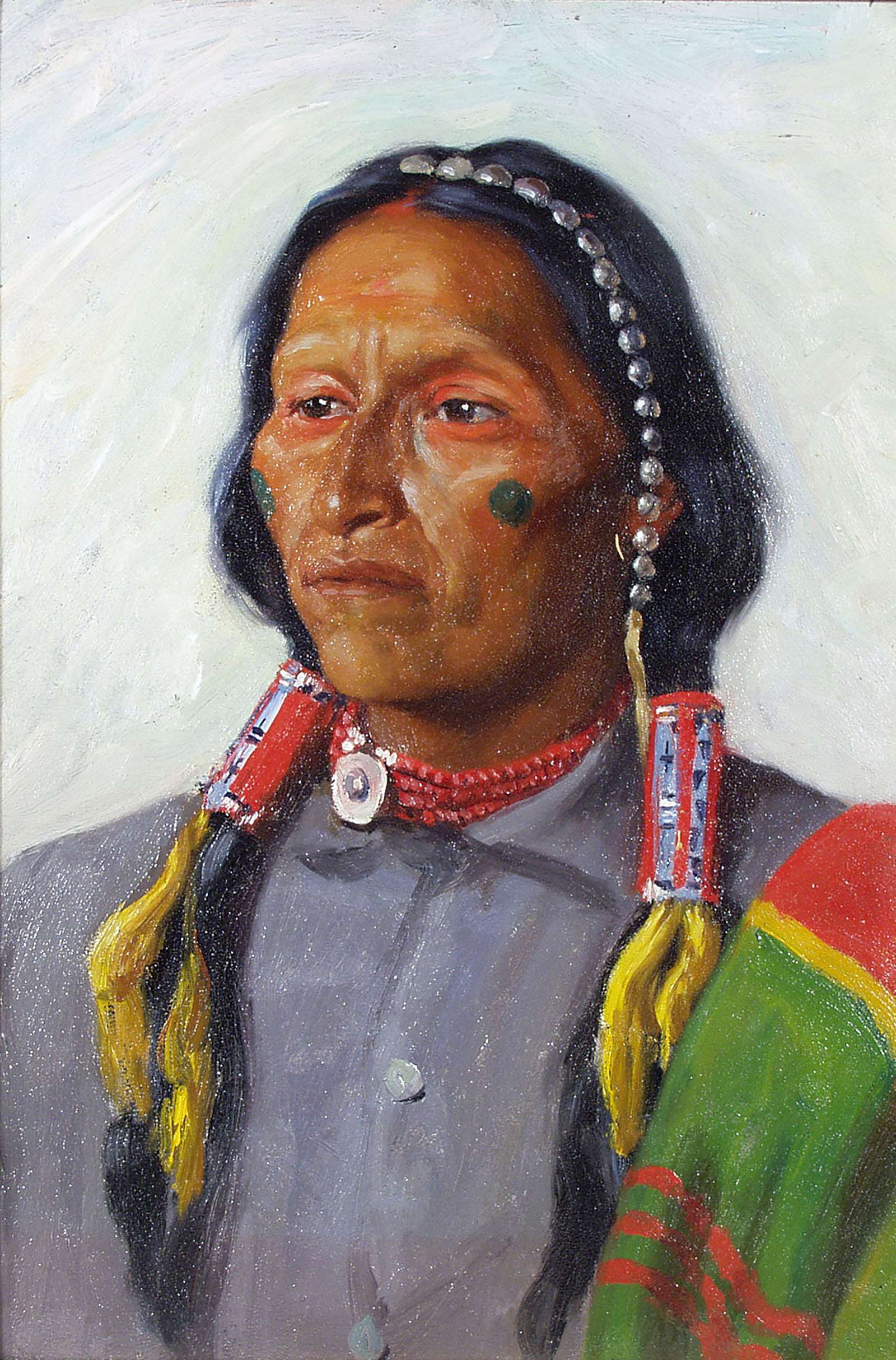 Standing Dear [Untitled (Plains or Taos Man, grey shirt, red choker)]